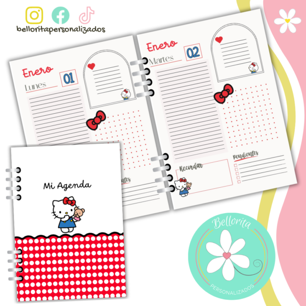 Interior agenda HELLO KITTY -rojo-