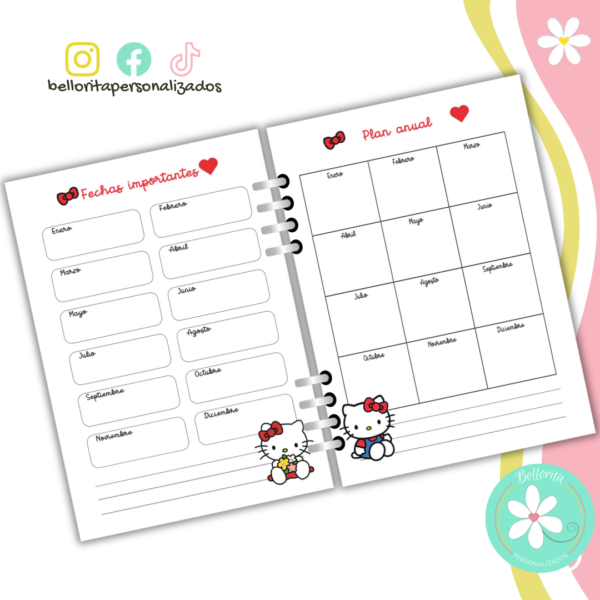 Interior agenda HELLO KITTY -rojo- - Imagen 3