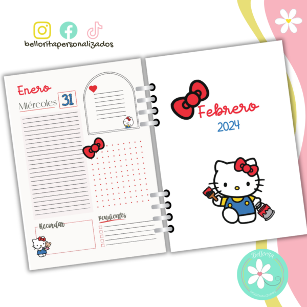 Interior agenda HELLO KITTY -rojo- - Imagen 5