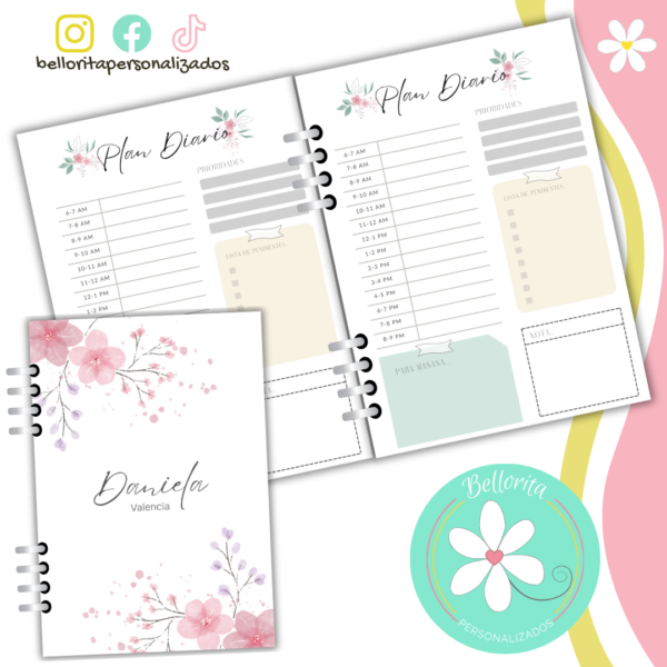 Planner flores colores claros