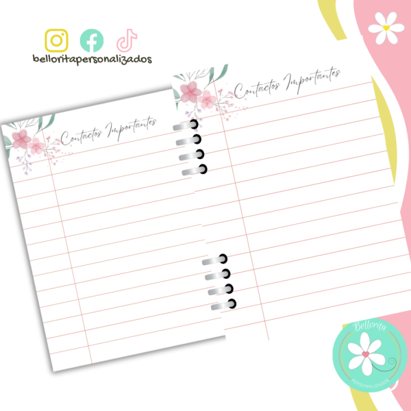 Planner flores colores claros - Imagen 13