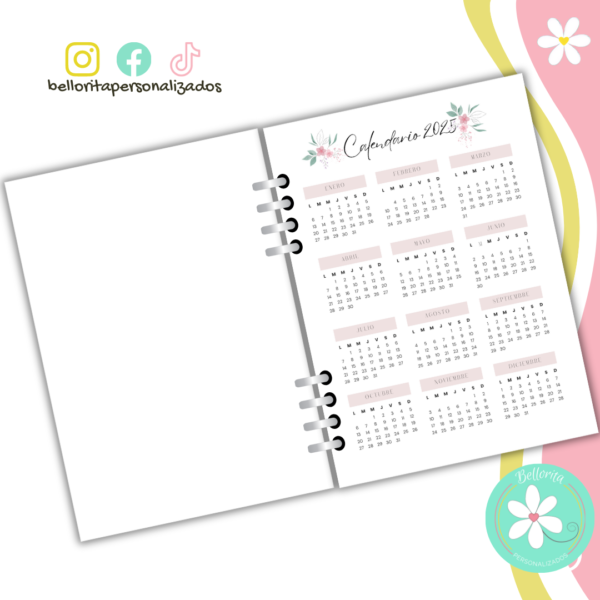 Planner flores colores claros - Imagen 2