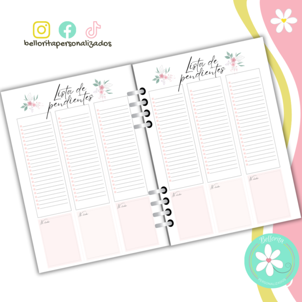 Planner flores colores claros - Imagen 7