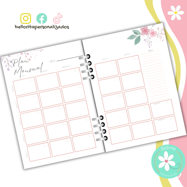 Planner flores colores claros - Imagen 8