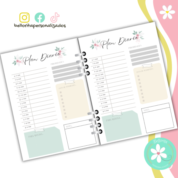 Planner flores colores claros - Imagen 9