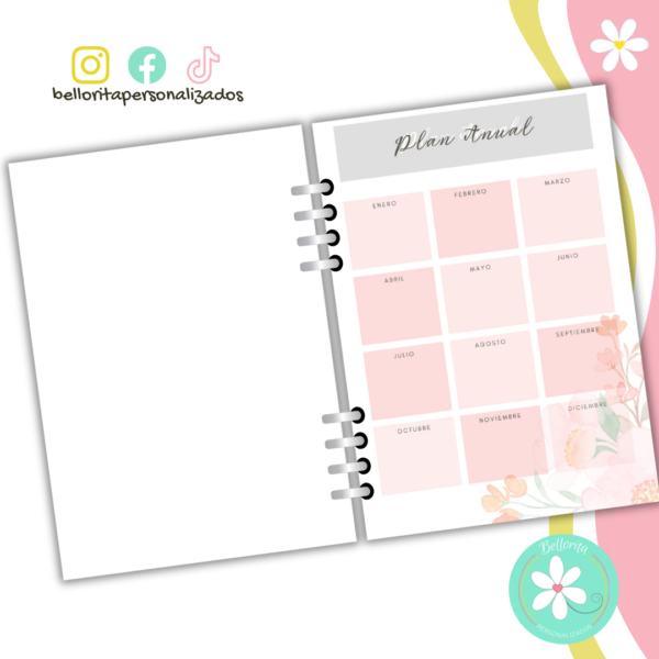 Planner floral 130 hojas - Imagen 4