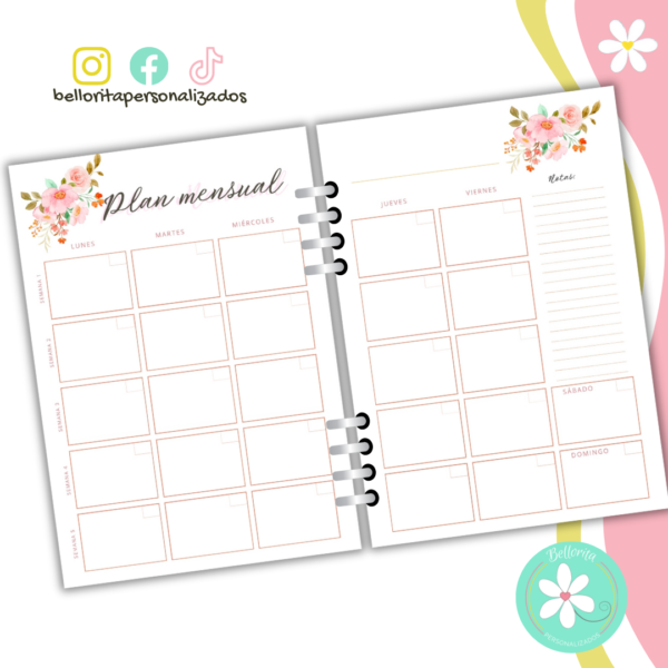 Planner floral 130 hojas - Imagen 7