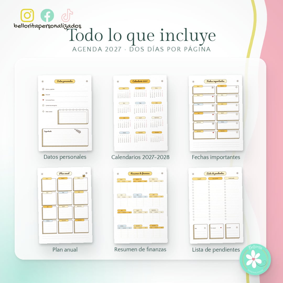 Agenda 2027 dos días por página - Abejitas y miel - Imagen 4